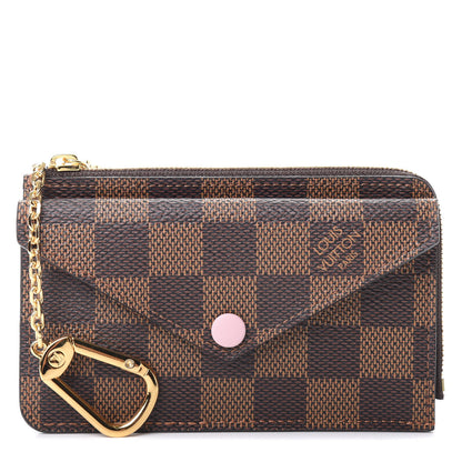 Louis Vuitton Damier Ebene Recto Verso Card Holder Rose Ballerine 1 of 8