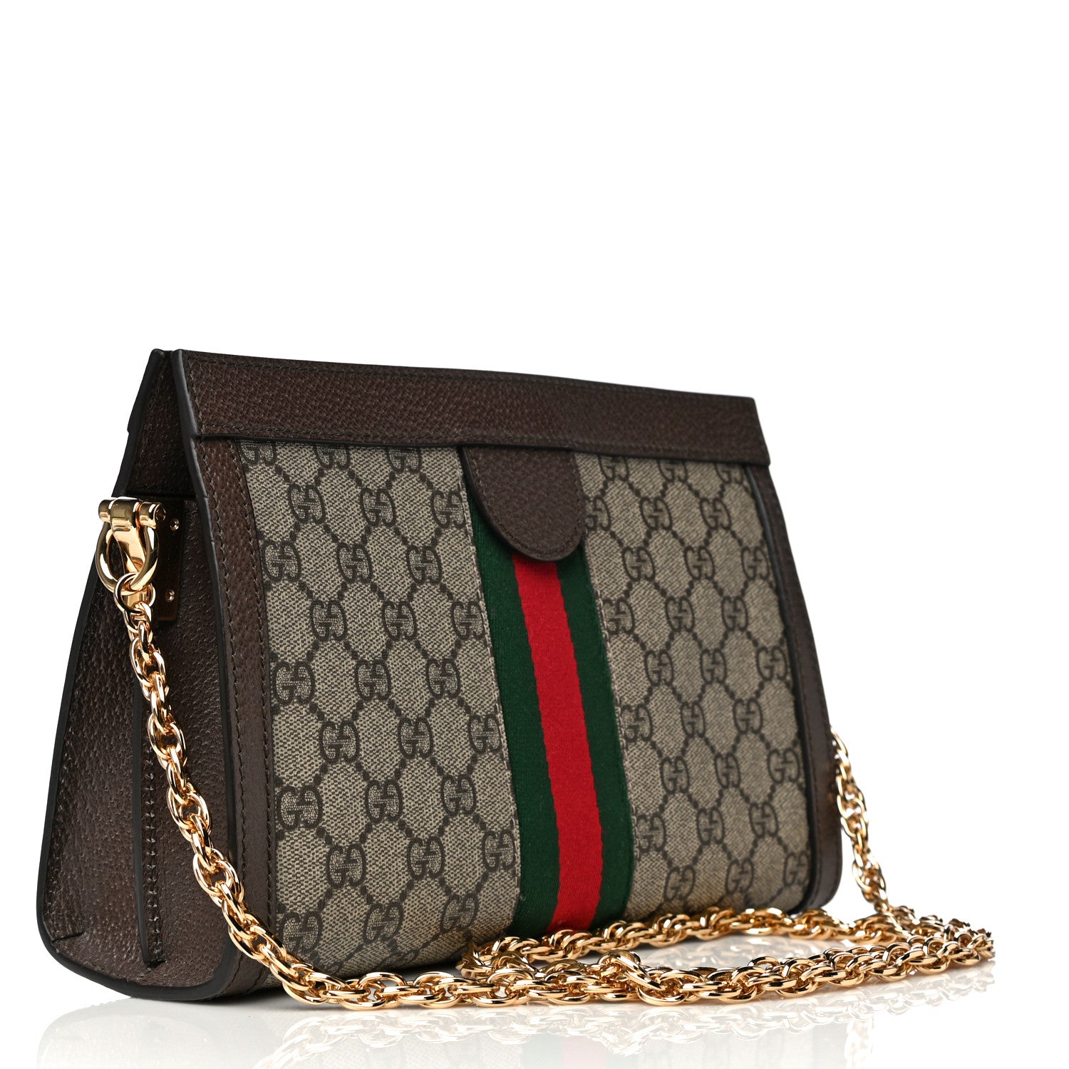 Gucci GG Supreme Monogram Web Small Ophidia Chain Shoulder Bag Brown 3 of 13