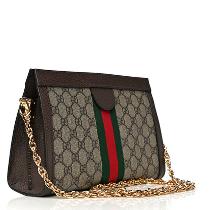 Gucci GG Supreme Monogram Web Small Ophidia Chain Shoulder Bag Brown 3 of 13