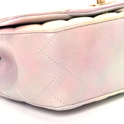 Chanel Lambskin Quilted Ombre Mini Top Handle Rectangular Flap Pink Multicolor 7 of 9