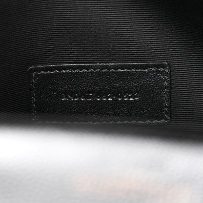 Saint Laurent Grain De Poudre Matelasse Chevron Monogram Monochrome Envelope Clutch Black 7 of 7