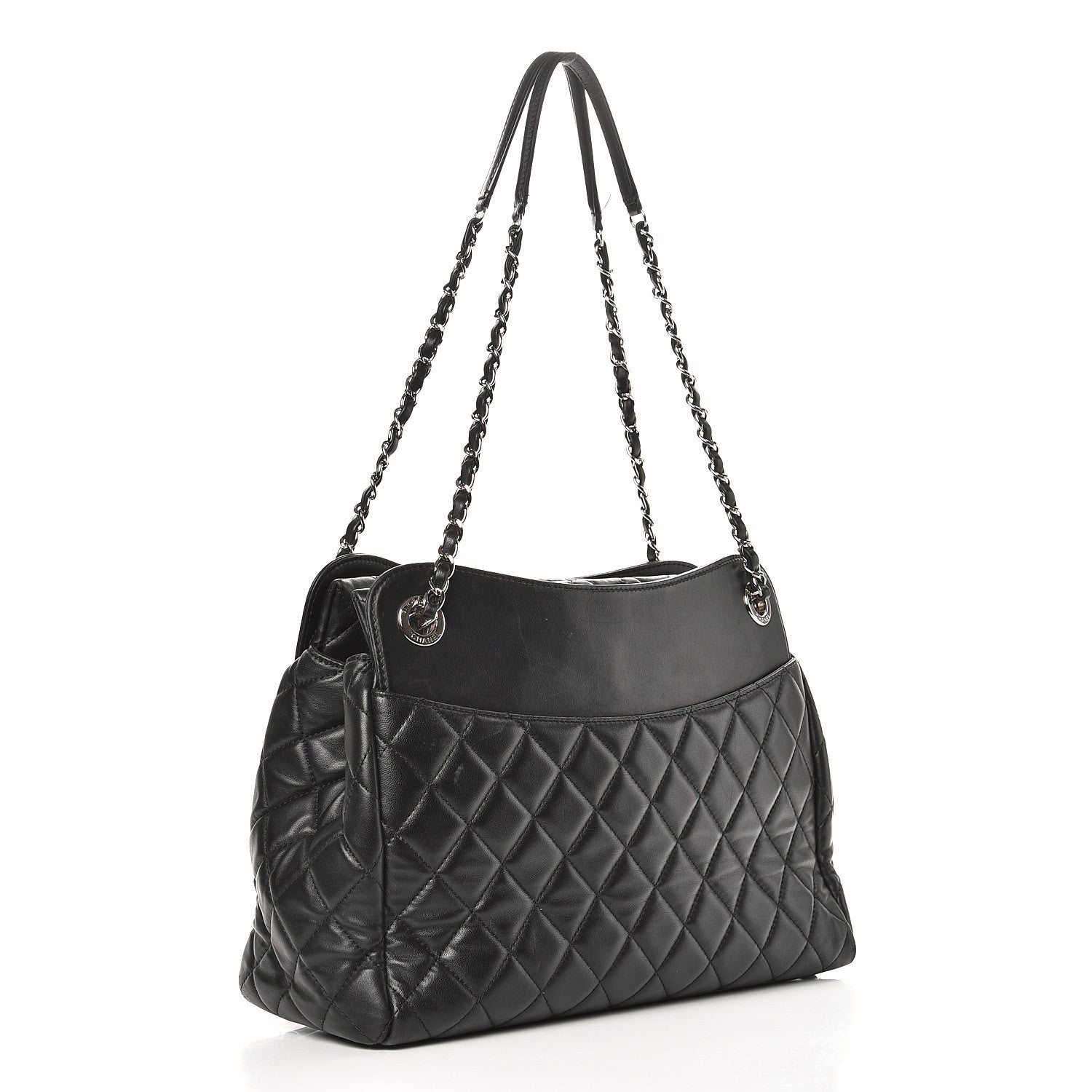 Chanel Lambskin Quilted 7 Large Tote Black 3 of 13