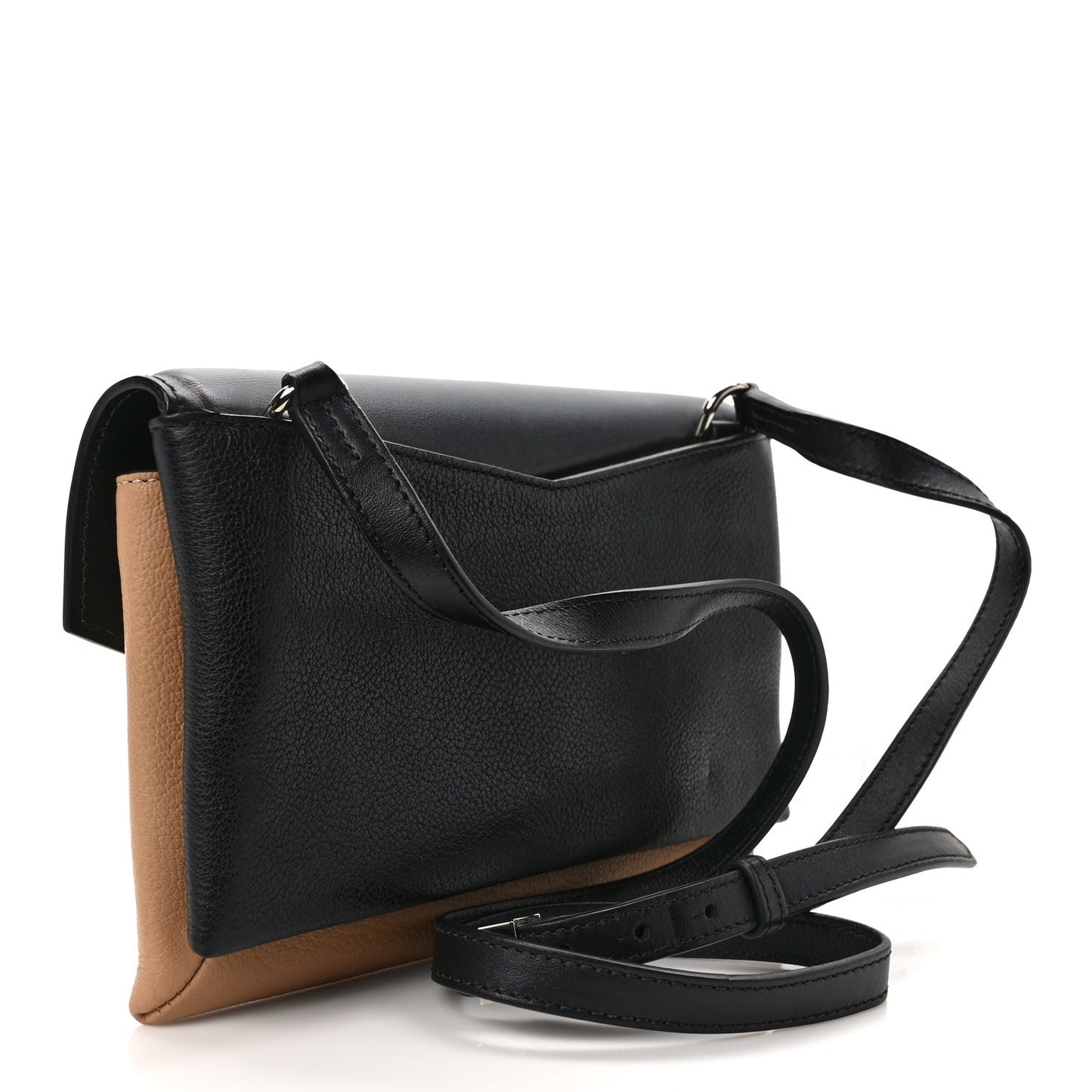Calfskin Duetto Crossbody Bag Light Beige