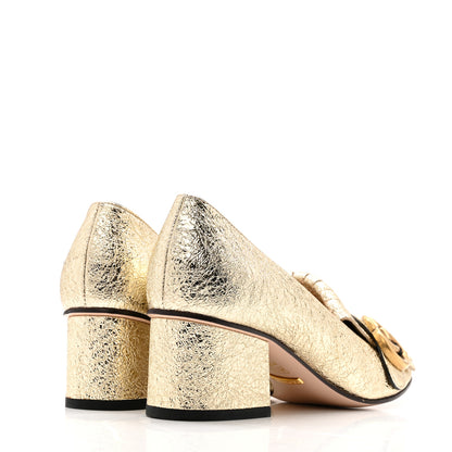 Gucci Galassia GG Marmont Fringe 50mm Loafer Pumps 35 Platino 6 of 13