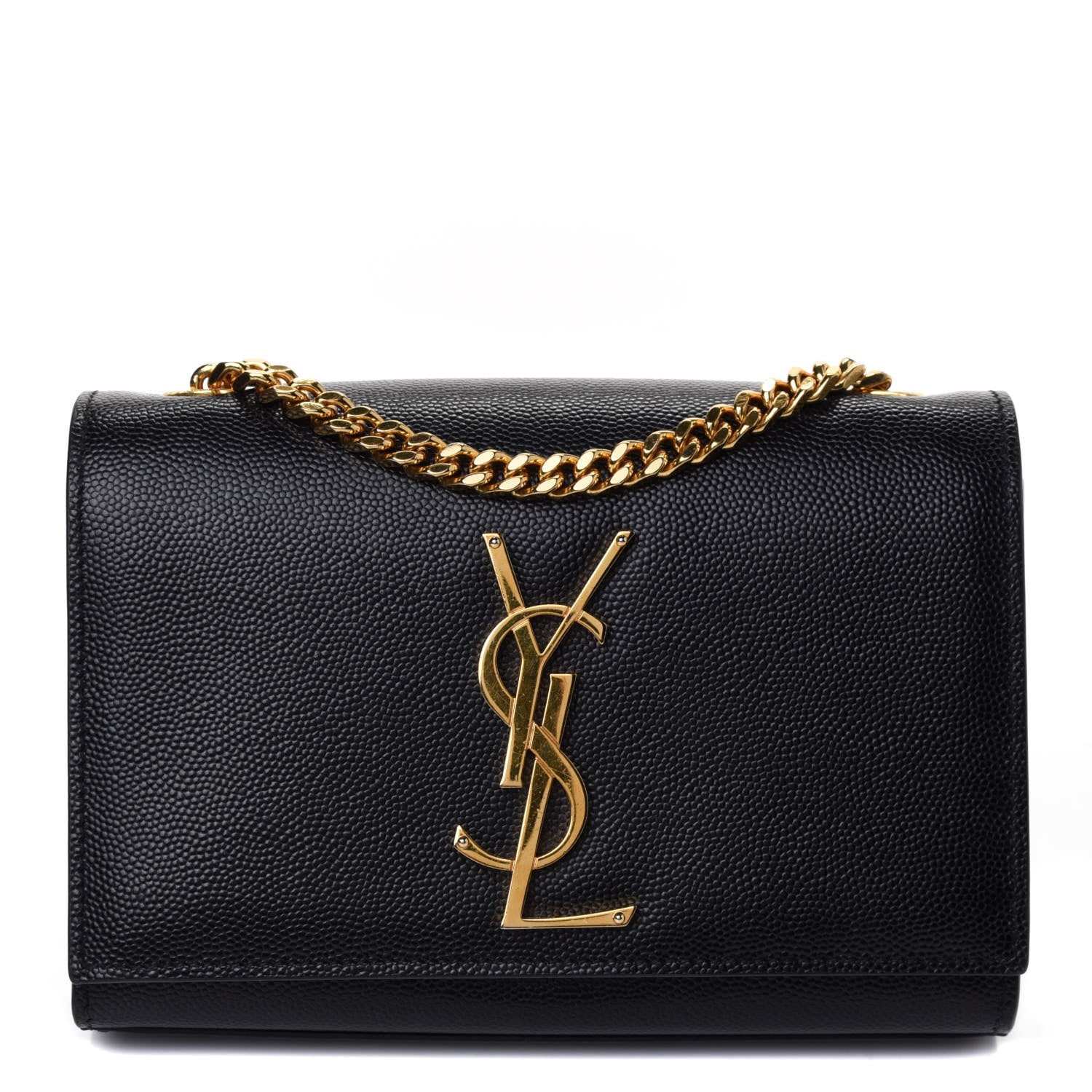 Saint Laurent Grain De Poudre Small Monogram Kate Satchel Black 1 of 4
