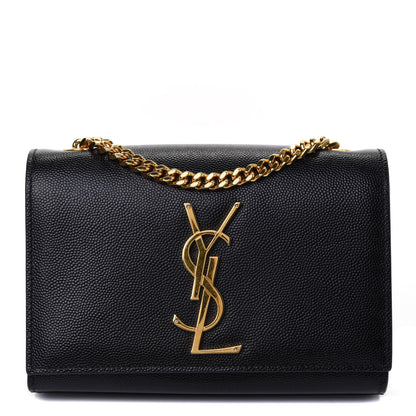 Saint Laurent Grain De Poudre Small Monogram Kate Satchel Black 1 of 4