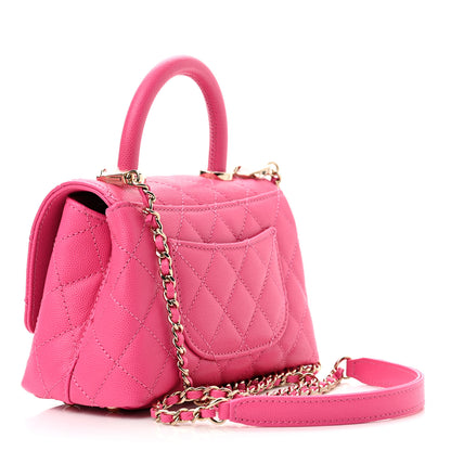 Chanel Caviar Quilted Extra Mini Coco Handle Flap Rose 3 of 10