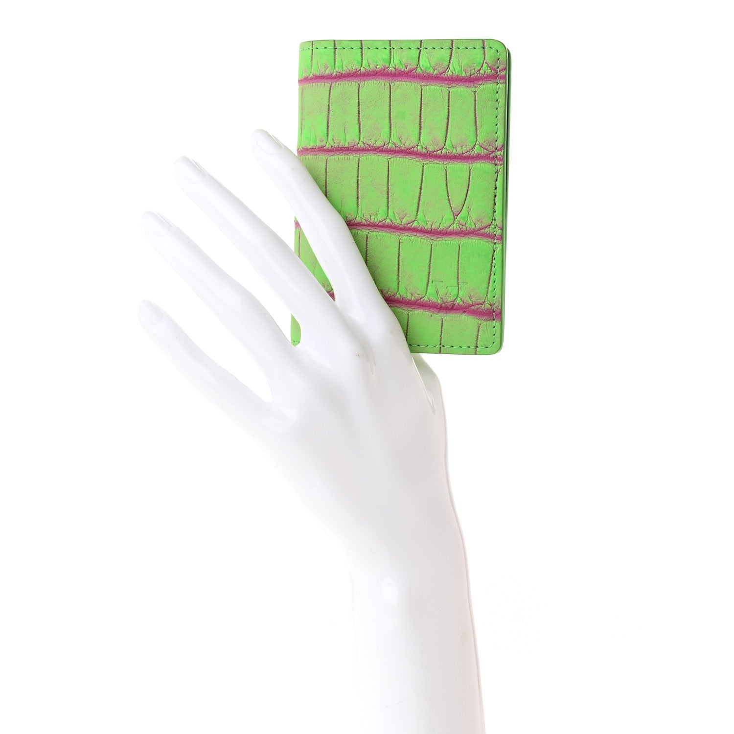 Louis Vuitton Crocodile Pocket Organizer Neon Green 2 of 8