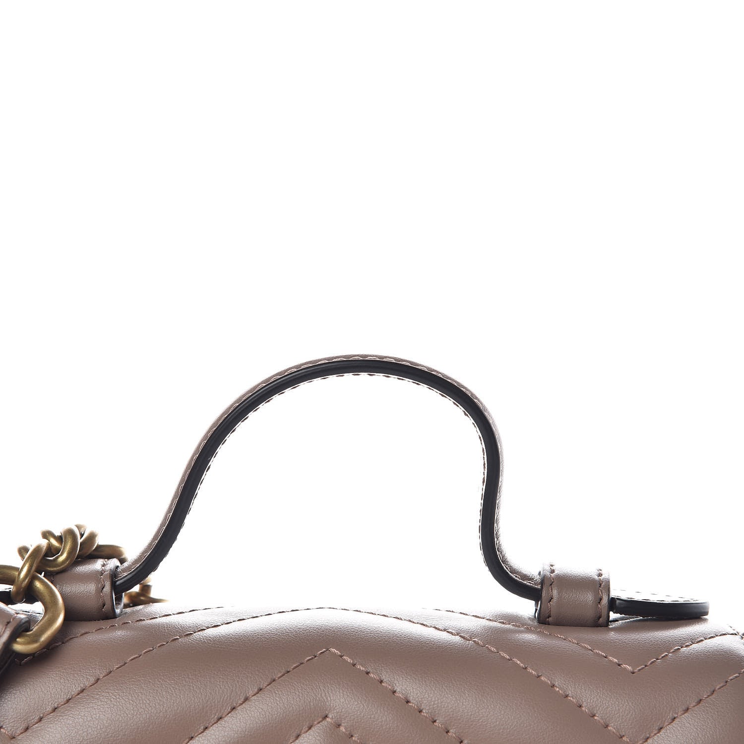 Gucci Calfskin Matelasse Mini GG Marmont Top Handle Shoulder Bag Porcelain Rose 8 of 10