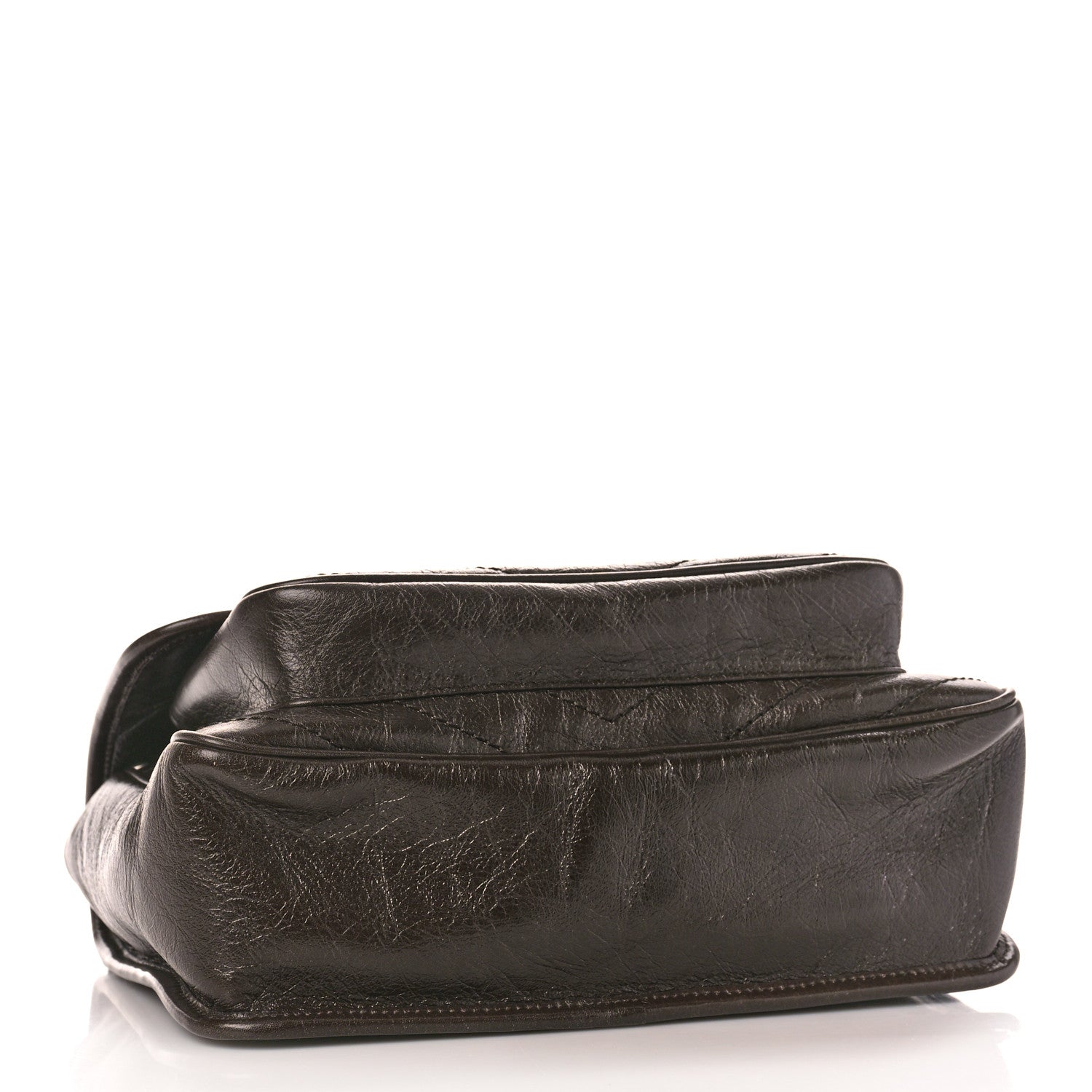 Saint Laurent Crinkled Calfskin Matelasse Monogram Medium Niki Chain Satchel Chocolate 4 of 8