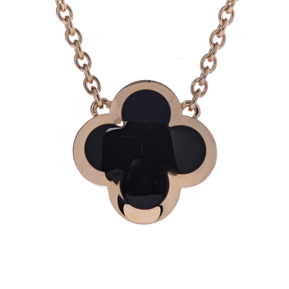 Van Cleef & Arpels 18K Yellow Gold Black Onyx Pure Alhambra Pendant Necklace 4 of 5
