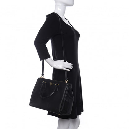 Prada Saffiano Medium Galleria Double Zip Tote Black 2 of 8