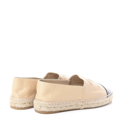 Chanel Lambskin CC Espadrilles 37 Beige Black 4 of 7