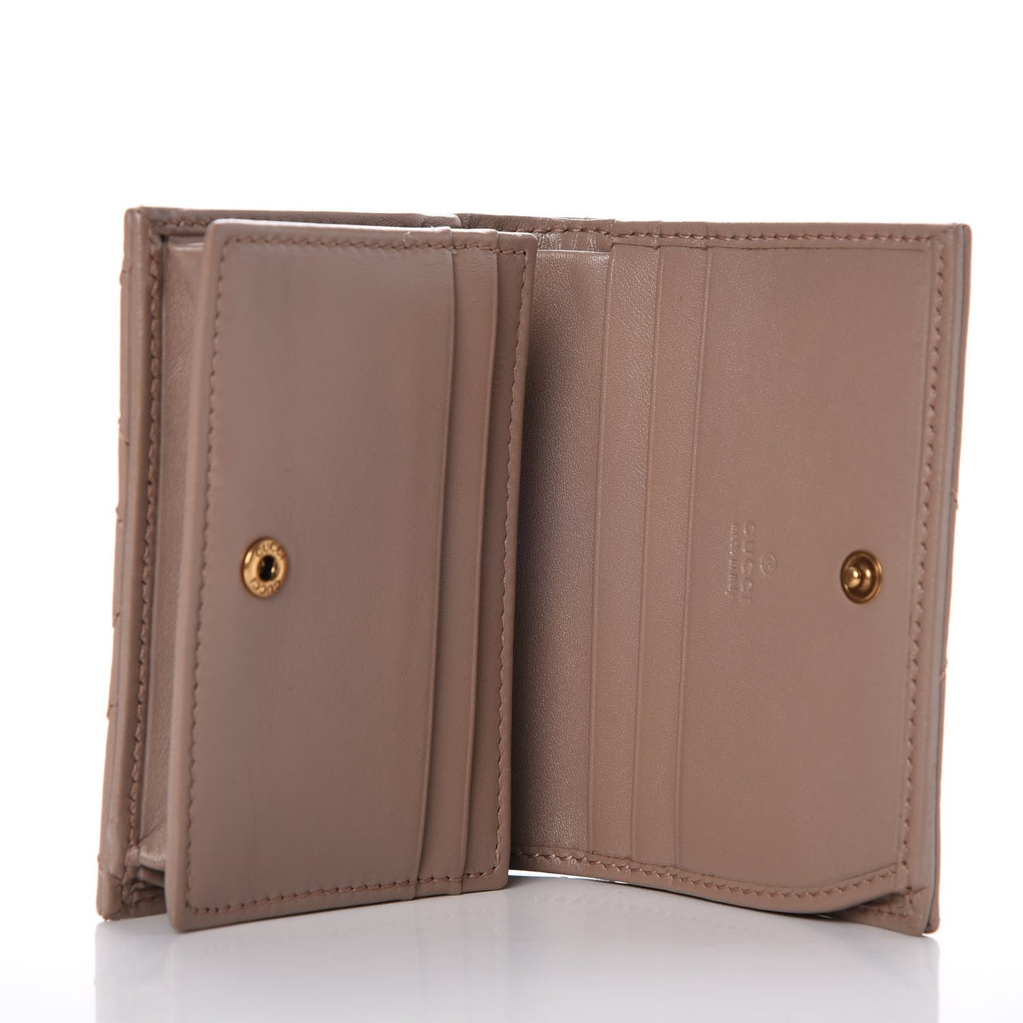 Calfskin Matelasse GG Marmont Card Case Wallet Porcelain Rose