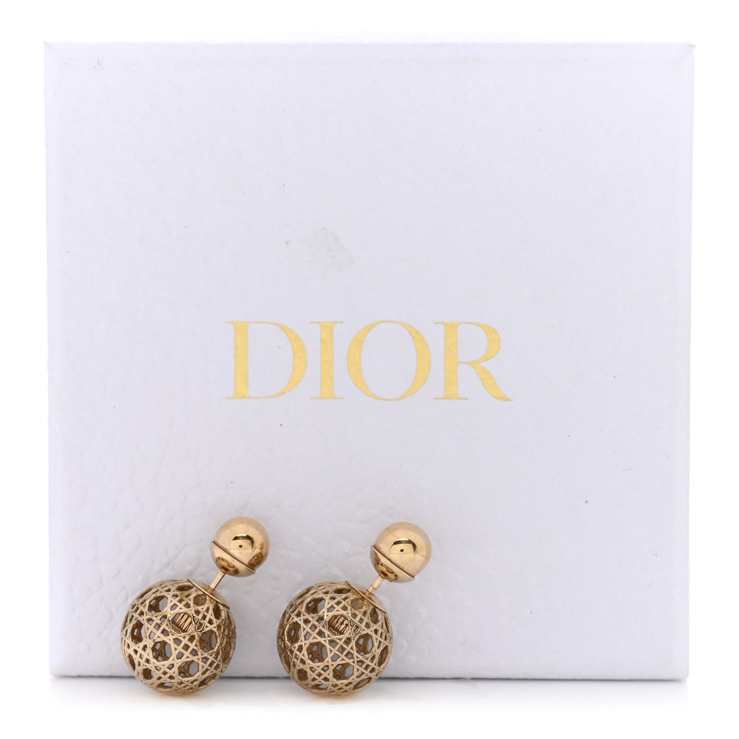 Cannage Mise En Dior Tribal Earrings Gold
