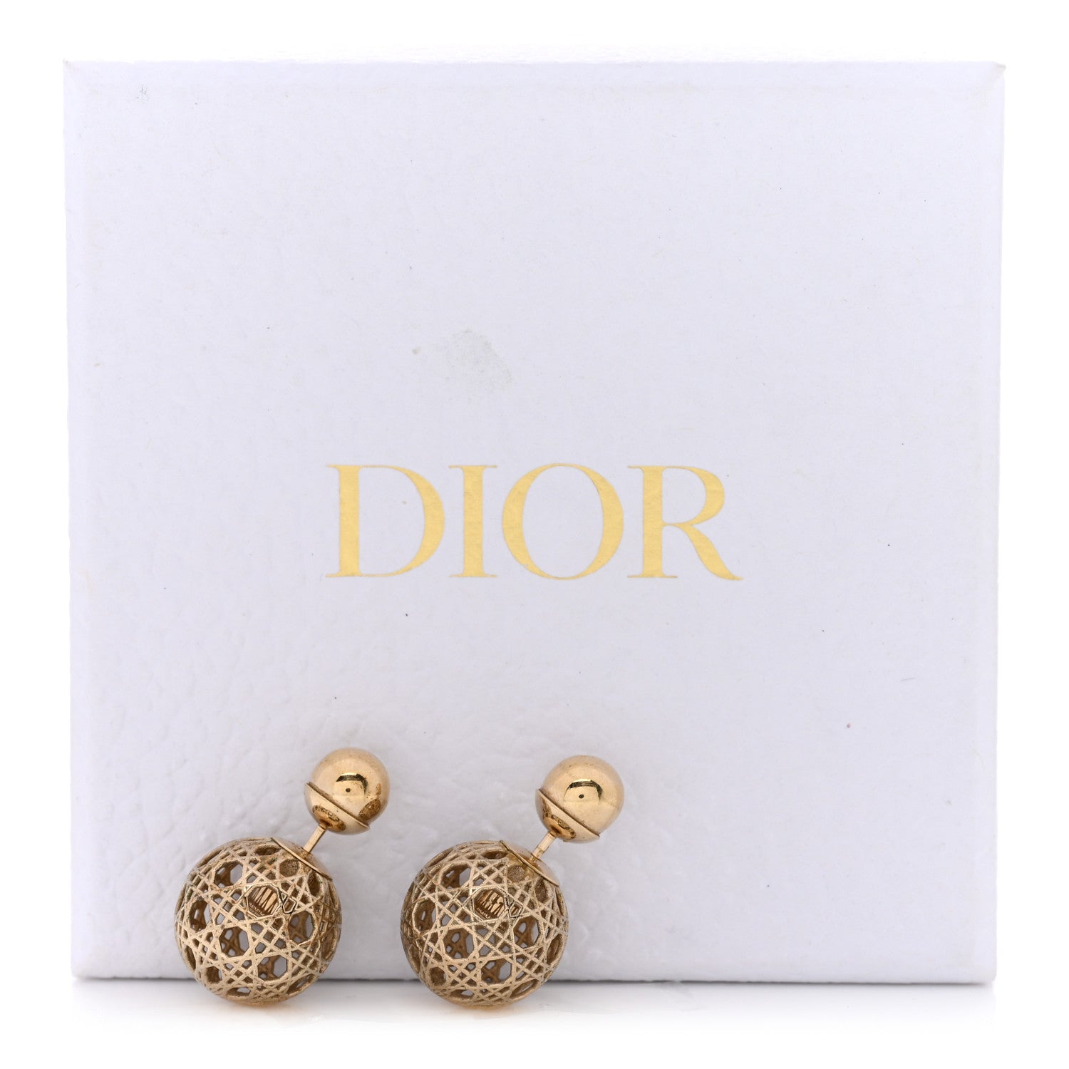 Christian Dior Cannage Mise En Dior Tribal Earrings Gold 6 of 6