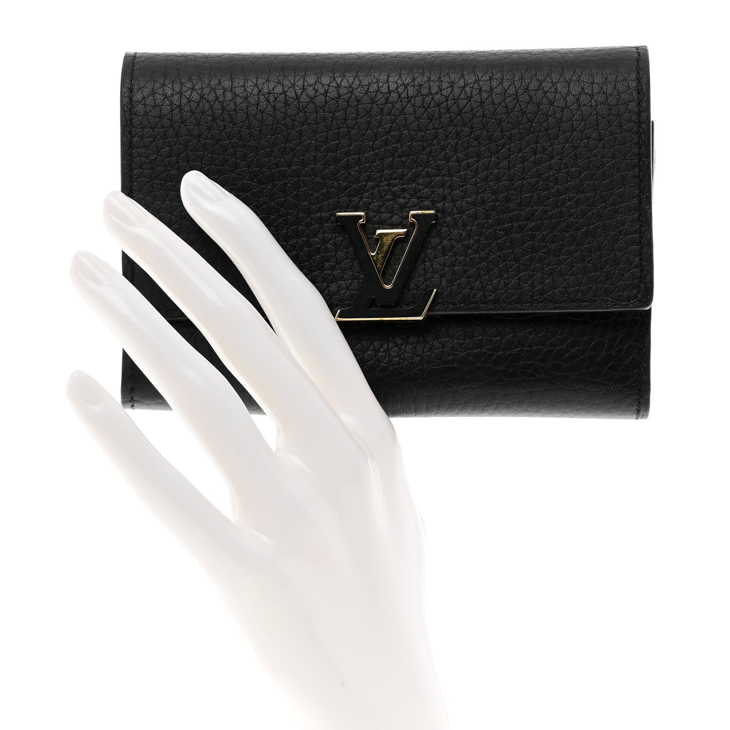 Taurillon Capucines Compact Wallet Black