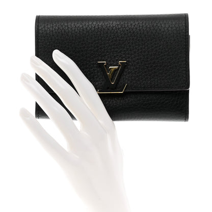 Louis Vuitton Taurillon Capucines Compact Wallet Black 2 of 7