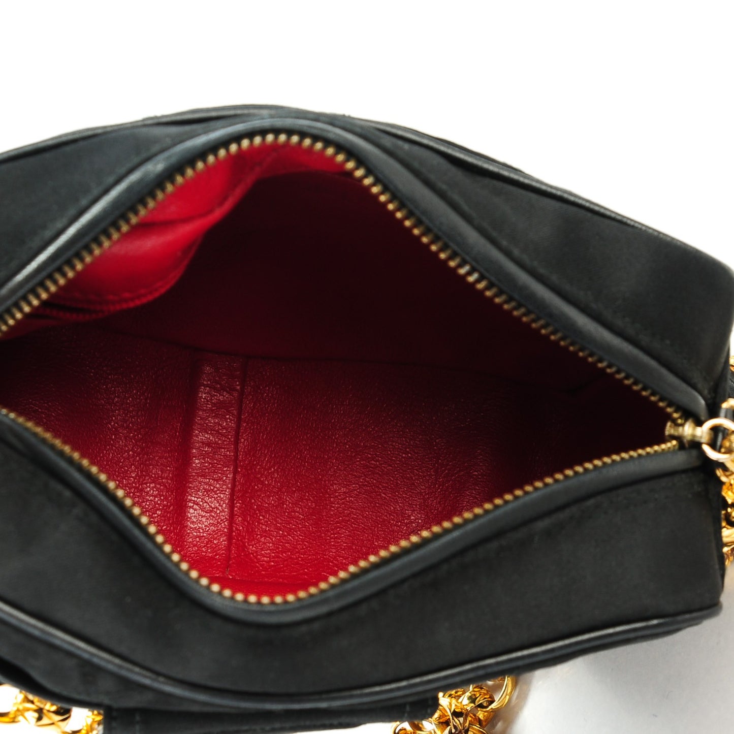 Quilted Satin Camera Bag Black