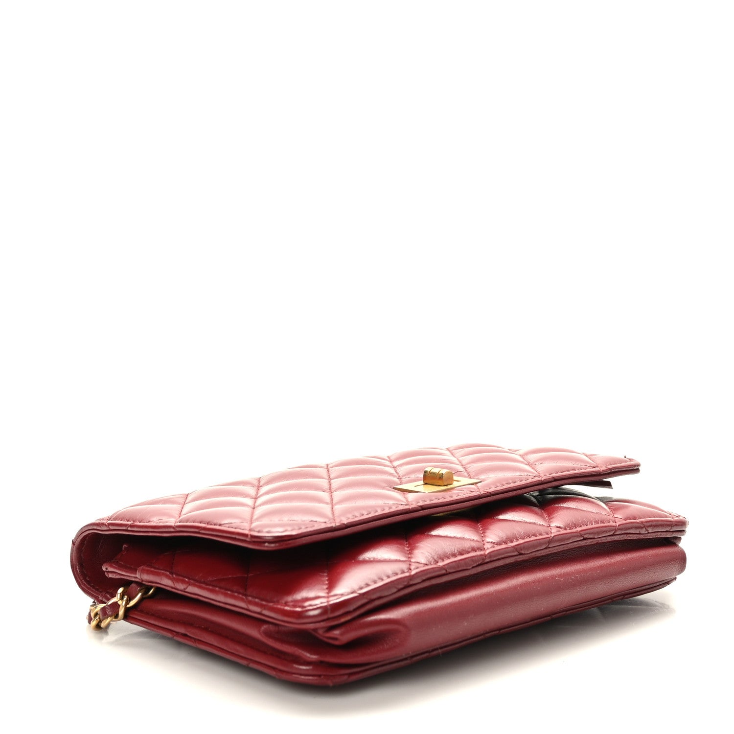 Chanel Aged Calfskin Quilted Reissue Wallet On Chain WOC Red 4 of 9