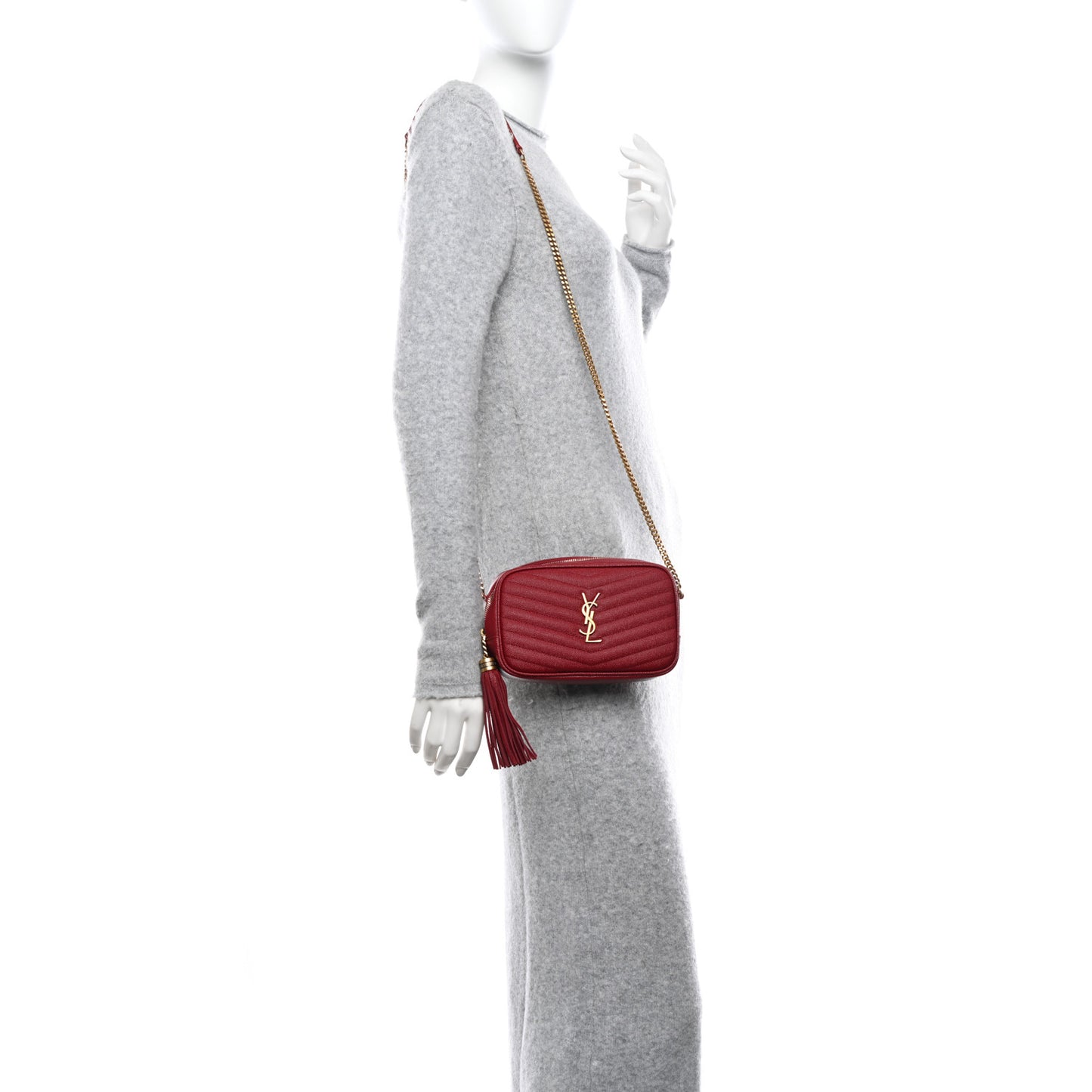 Grain De Poudre Matelasse Monogram Mini Lou Camera Bag Opyum Red