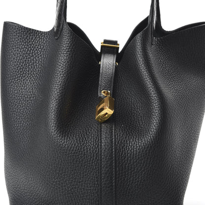 Hermes Taurillon Clemence Matte Alligator Picotin Lock Touch 22 MM Black 9 of 10