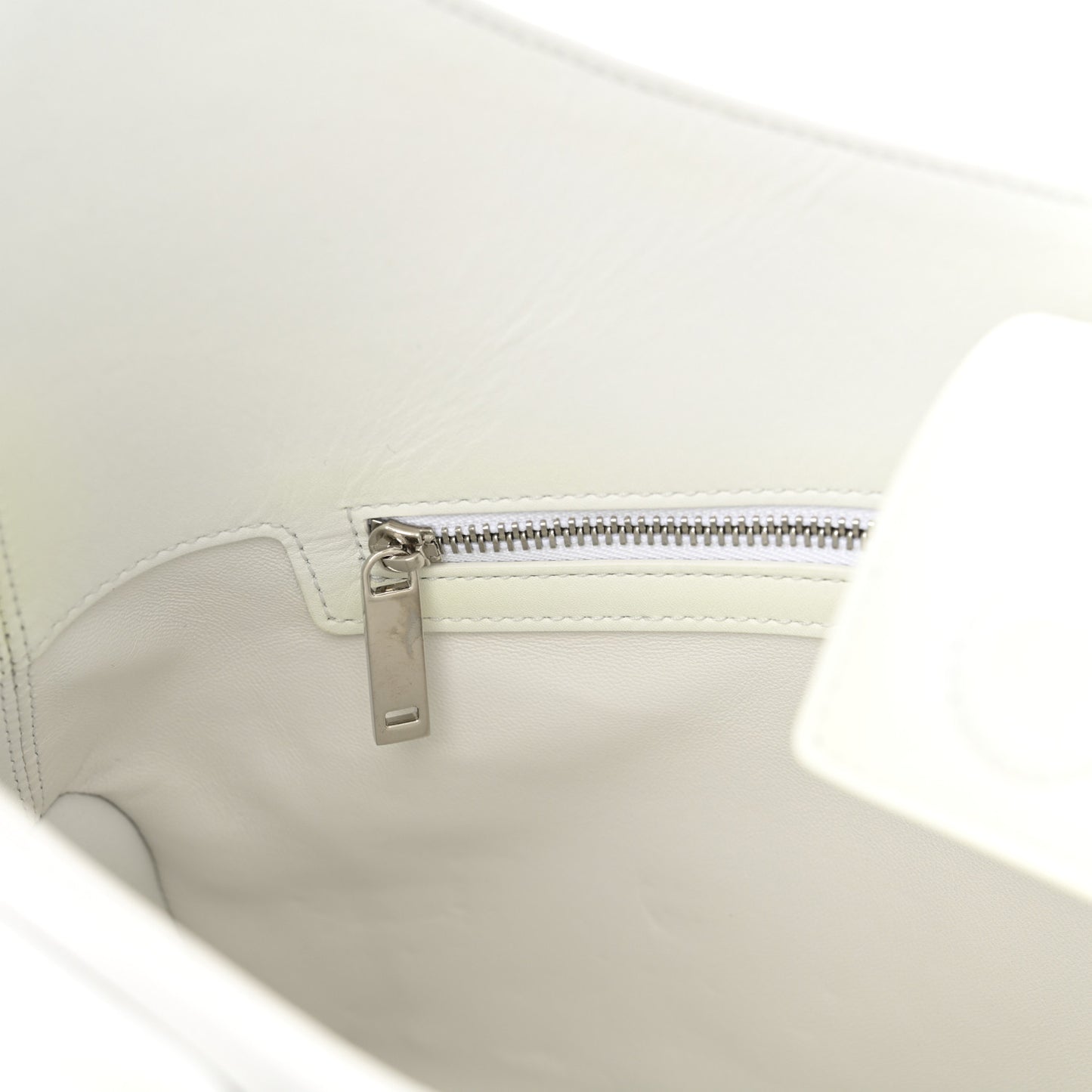 Soft Calfskin Large Gancini Arch Hobo Optic White