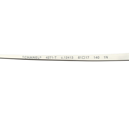 Chanel Titanium Rimless Square Sunglasses 4271-T Silver Brown 5 of 8