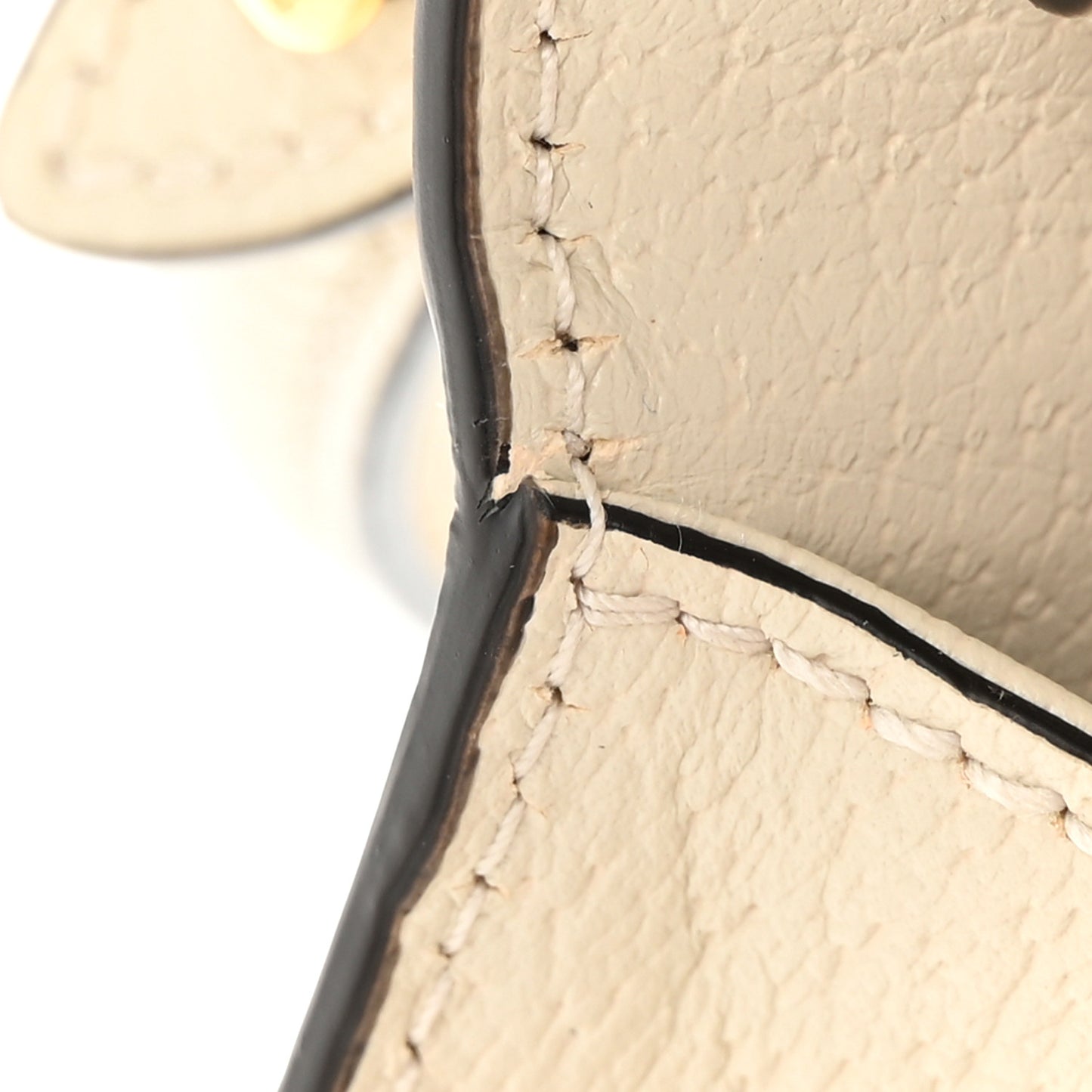 Textured Calfskin Bee Star Print Mini Sylvie Top Handle Bag Mystic White