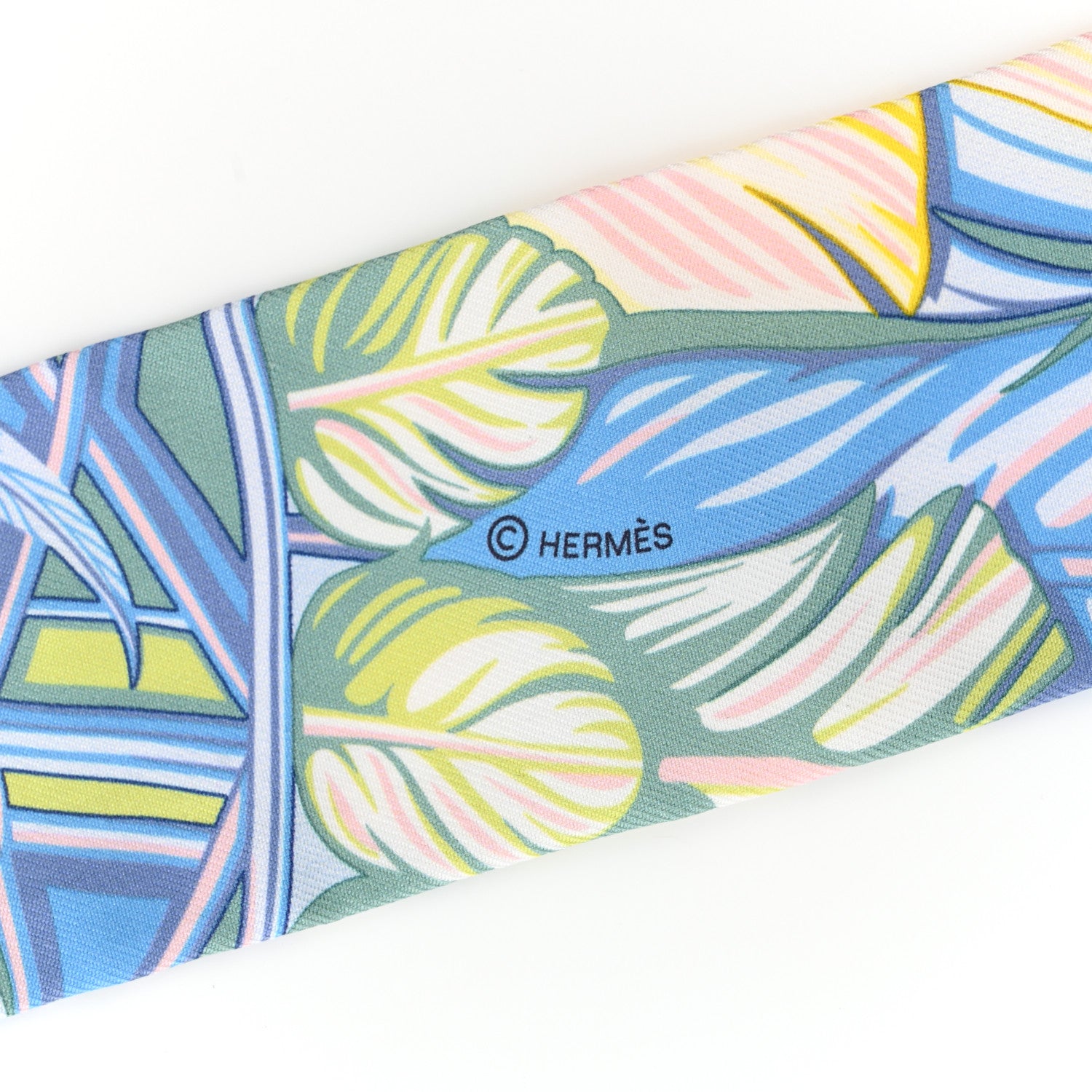 Hermes Silk La Danse Pacifique Twilly Bleu Ciel Vert Rose 4 of 4