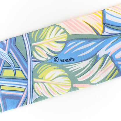 Hermes Silk La Danse Pacifique Twilly Bleu Ciel Vert Rose 4 of 4