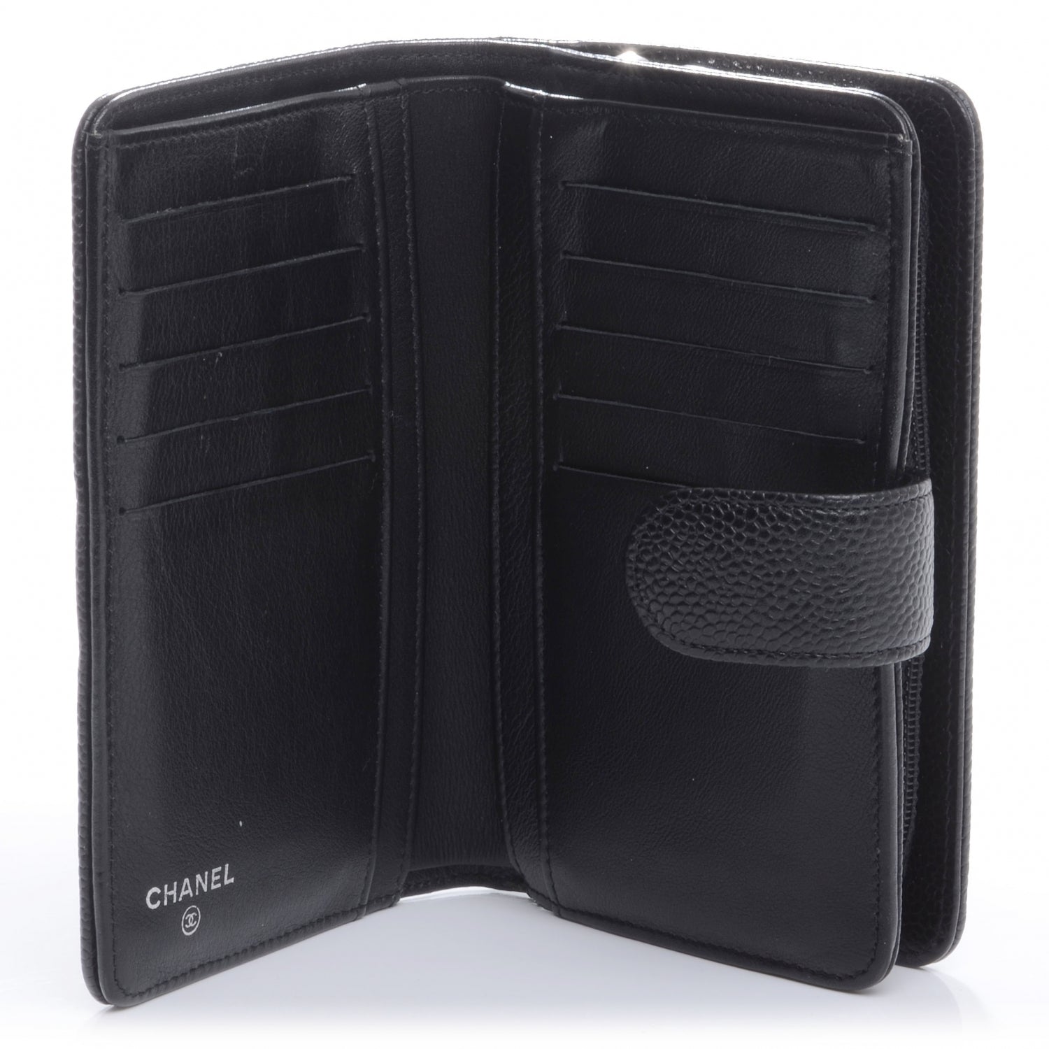 Chanel Caviar CC French Wallet Black 5 of 9