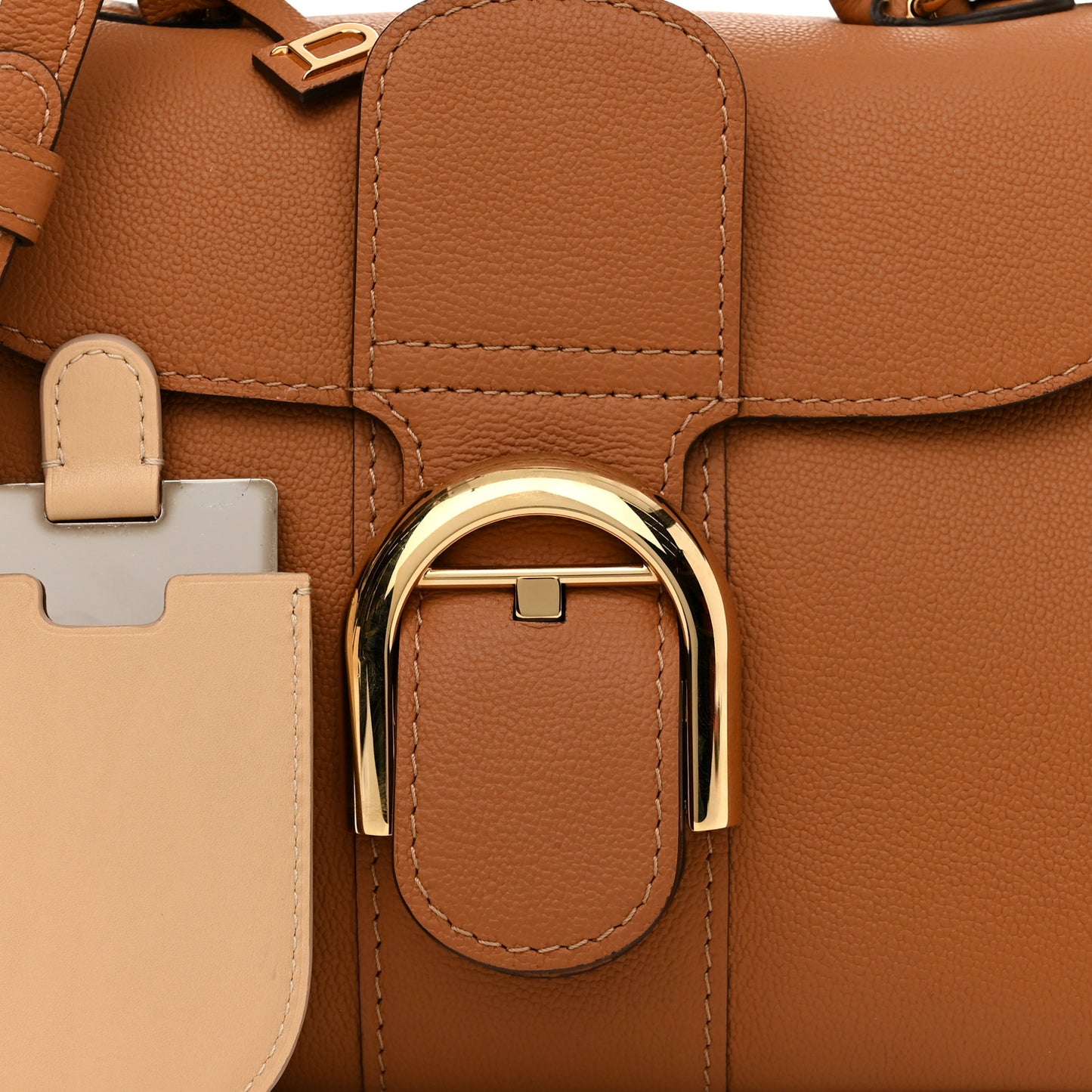 Grained Calfskin Mini Brillant Satchel Natural
