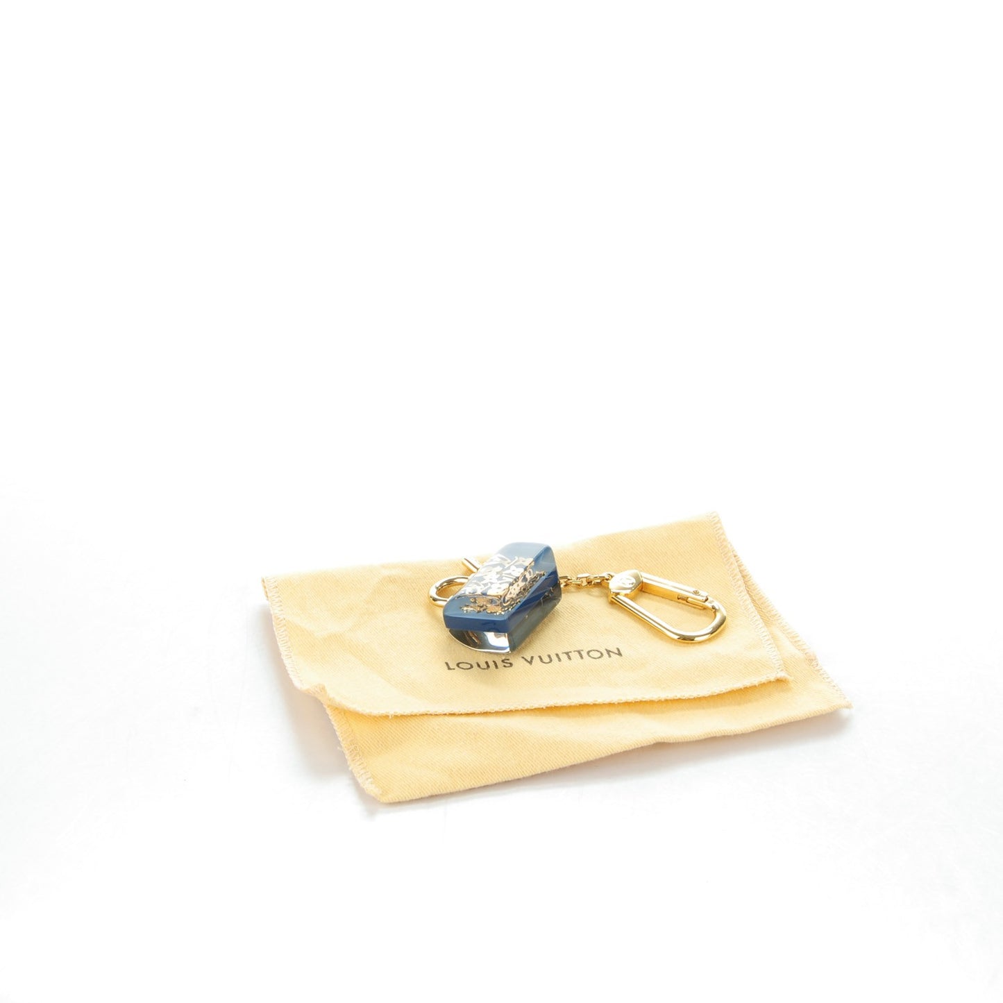 Resin Inclusion Speedy Bag Charm Key Chain Blue