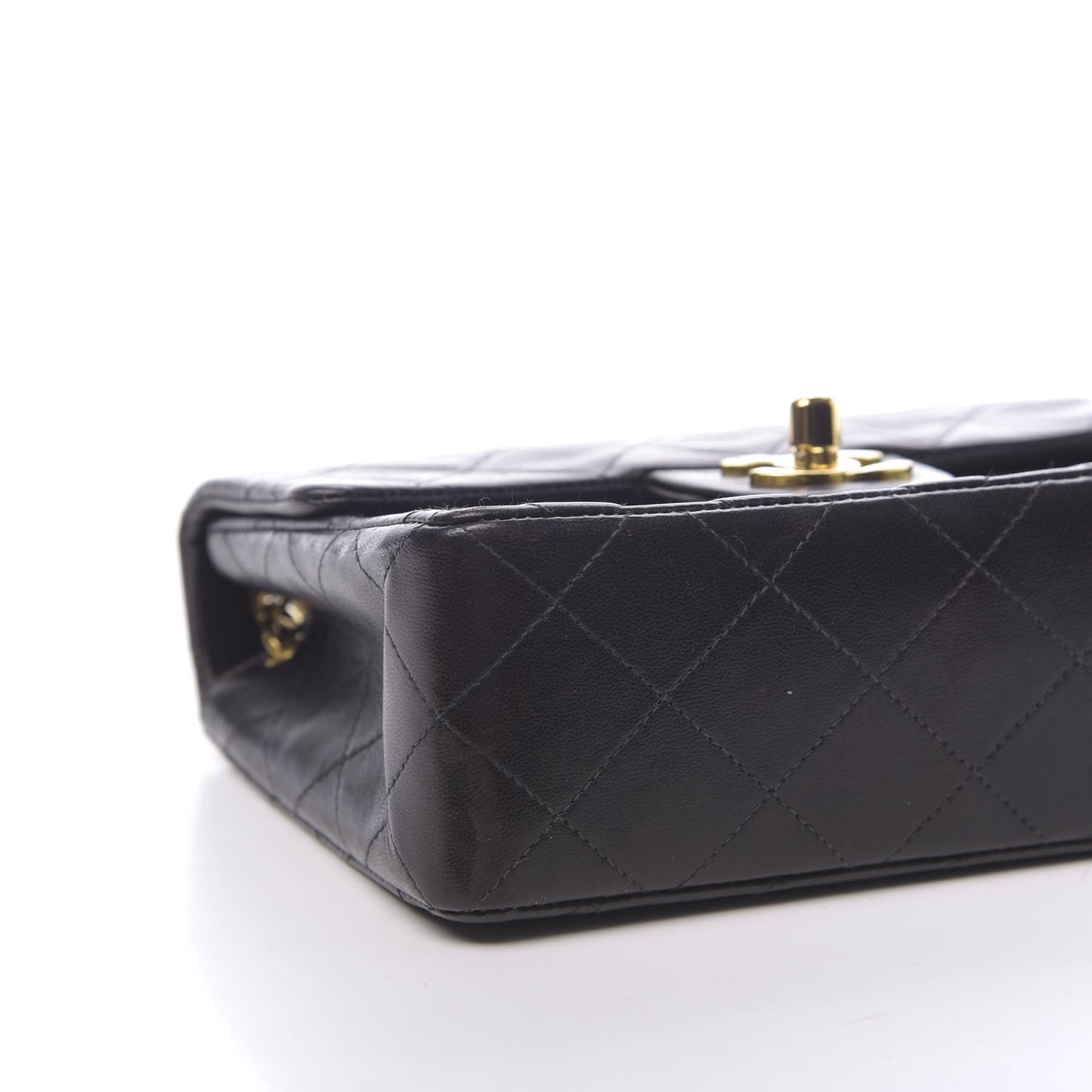Lambskin Quilted Mini Square Flap Black