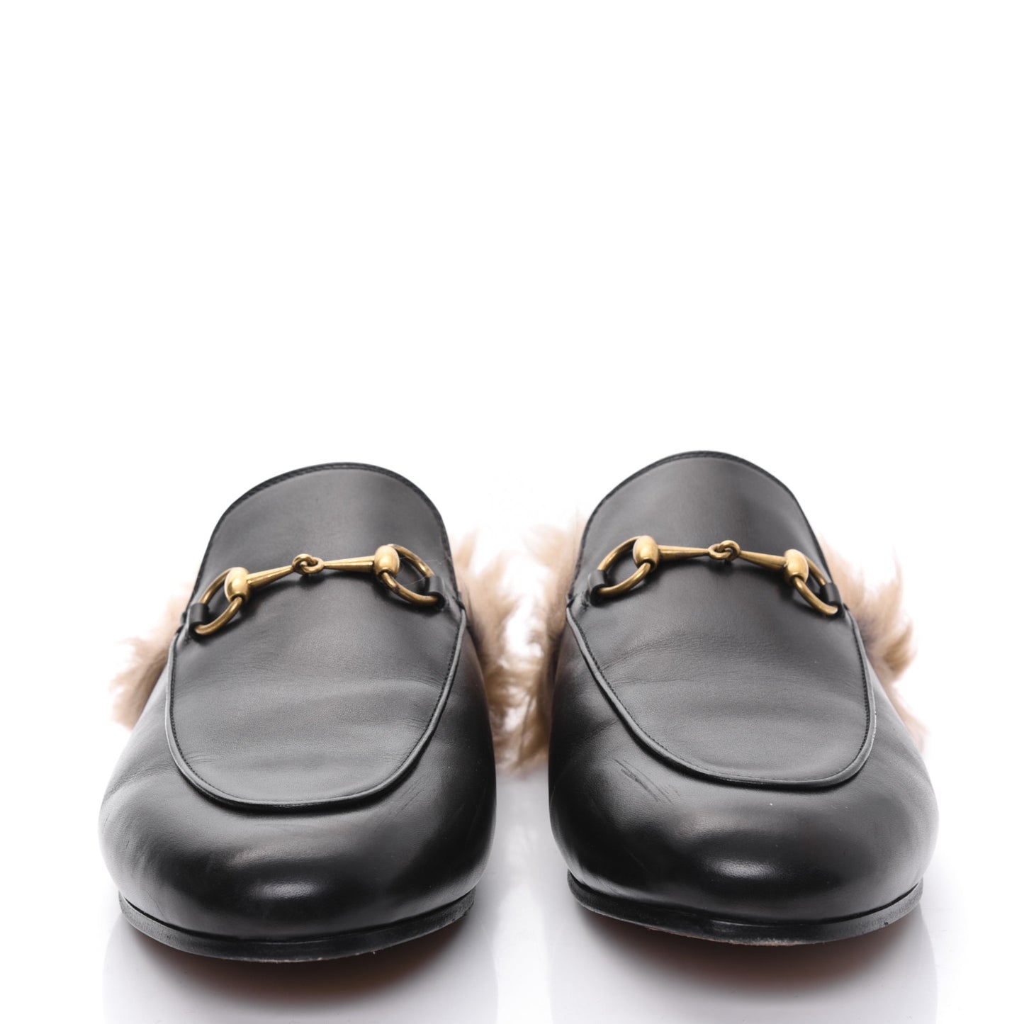Calfskin Fur Womens Princetown Slippers 41 Black