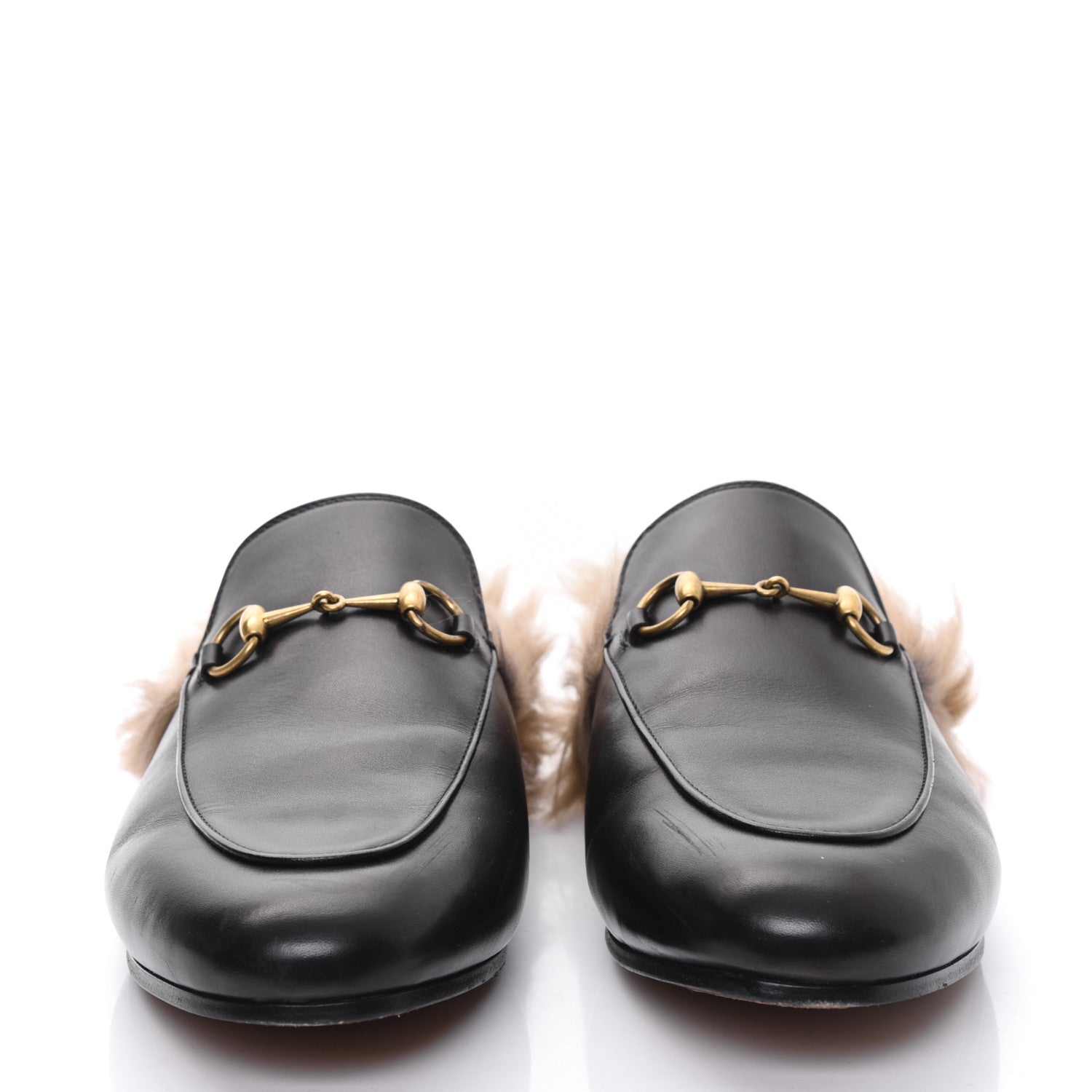 Gucci Calfskin Fur Womens Princetown Slippers 41 Black 2 of 9
