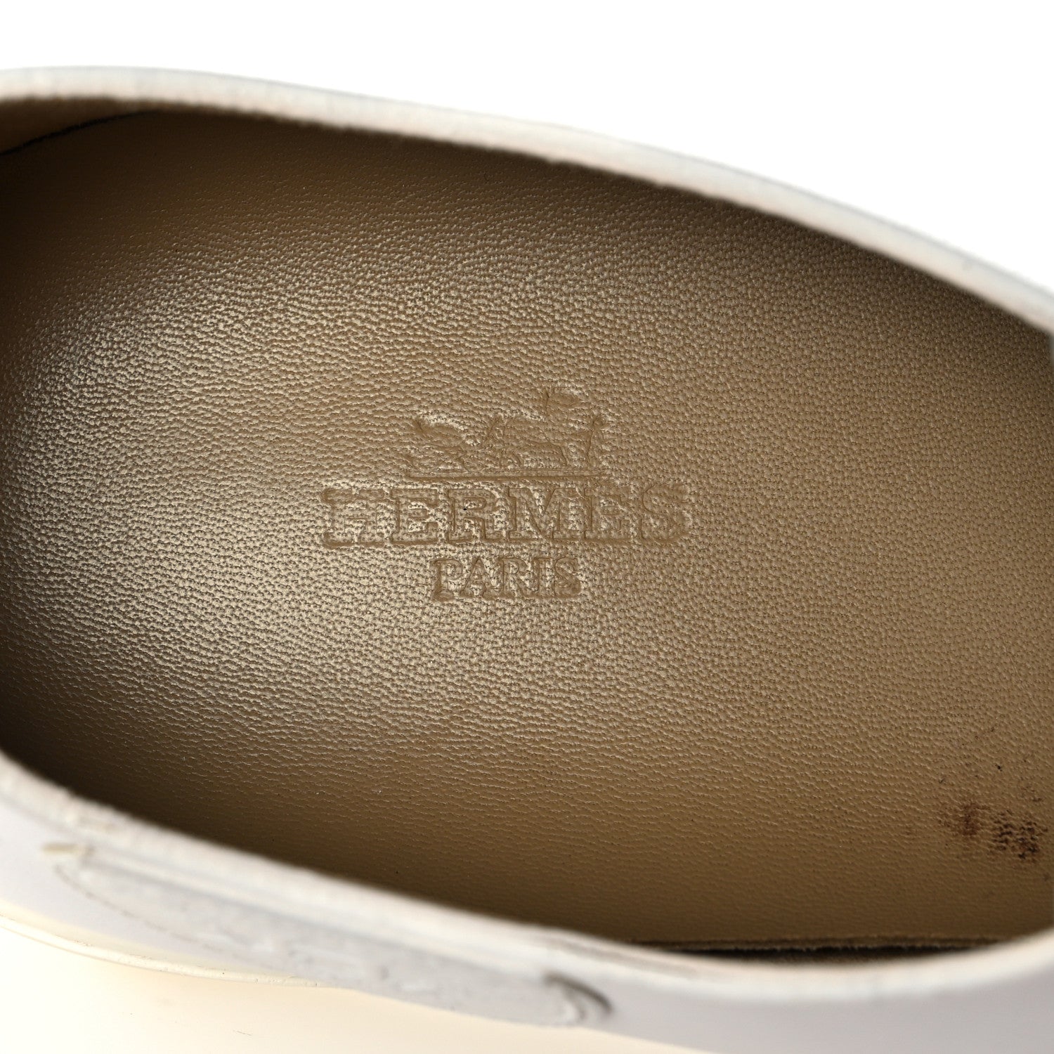 Hermes Lambskin Mens Lace Up Sneakers 41 White 7 of 12