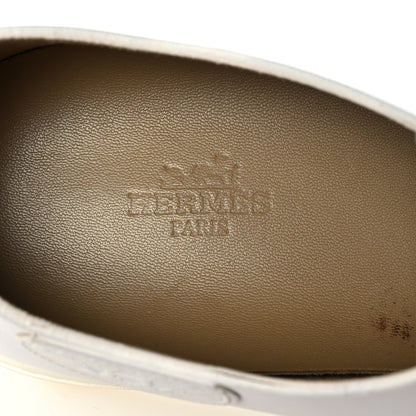 Hermes Lambskin Mens Lace Up Sneakers 41 White 7 of 12