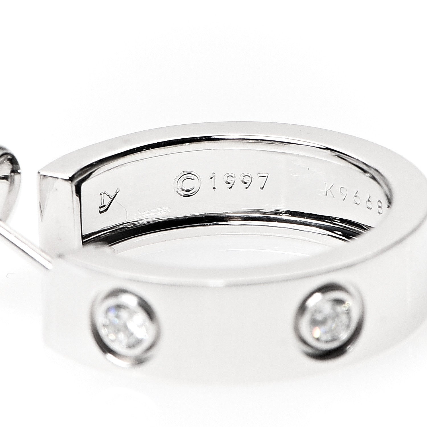 Cartier 18K White Gold 6 Diamond 5.5mm LOVE Hoop Earrings 6 of 6