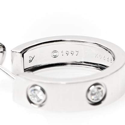 Cartier 18K White Gold 6 Diamond 5.5mm LOVE Hoop Earrings 6 of 6
