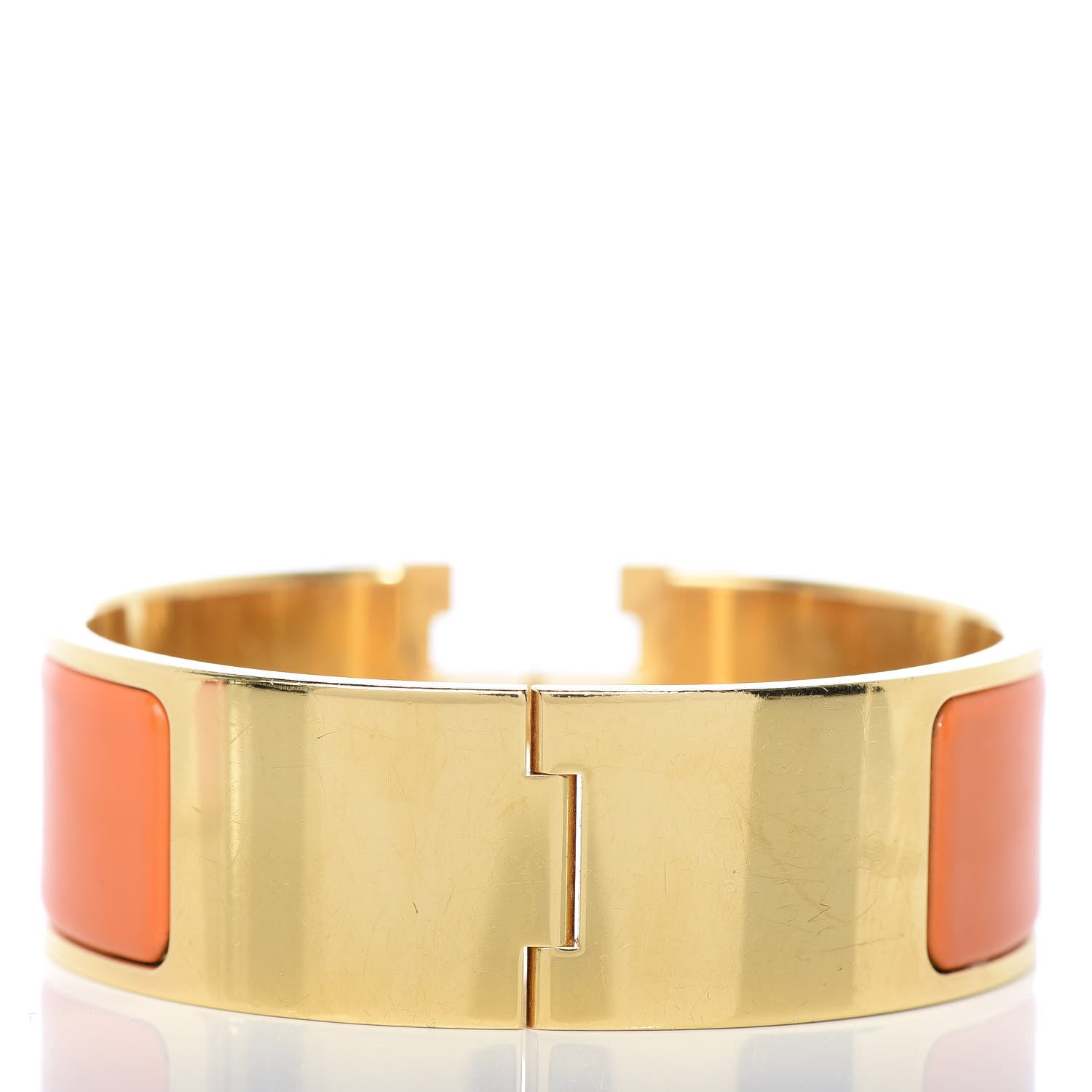 Hermes Enamel Wide Clic Clac H Bracelet PM Orange 3 of 4