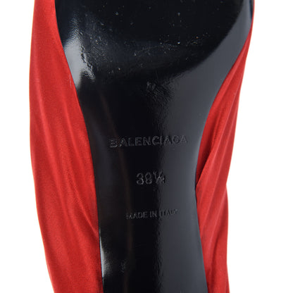 Balenciaga Satin De Soie Skimmer Mules 39.5 Rouge Cardinal 9 of 10