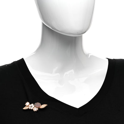 Van Cleef & Arpels 18K Rose Gold Mother of Pearl Carnelian Black Onyx Lucky Spring Brooch 2 of 4