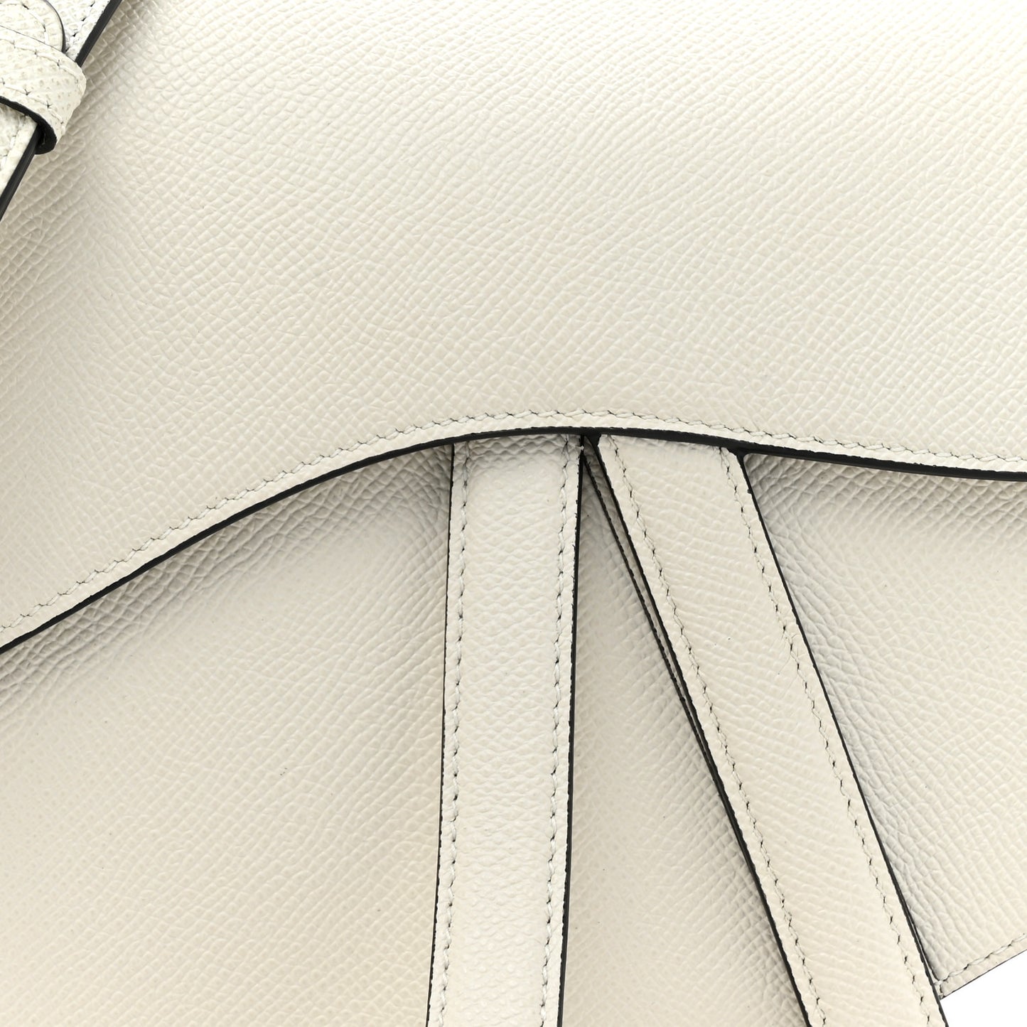 Grained Calfskin Saddle Bag With Strap Latte