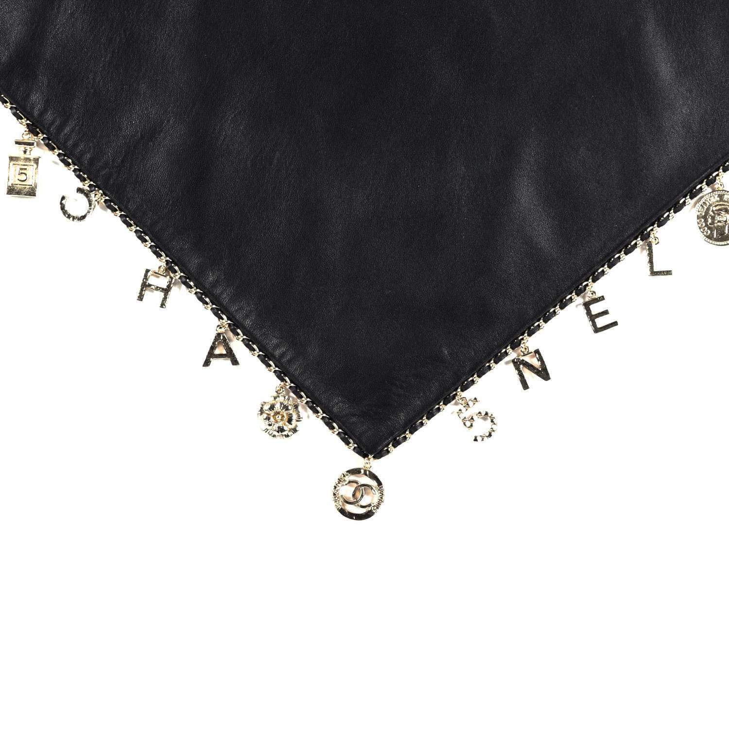 Chanel Lambskin CC Charms Bandana Black Gold 2 of 3