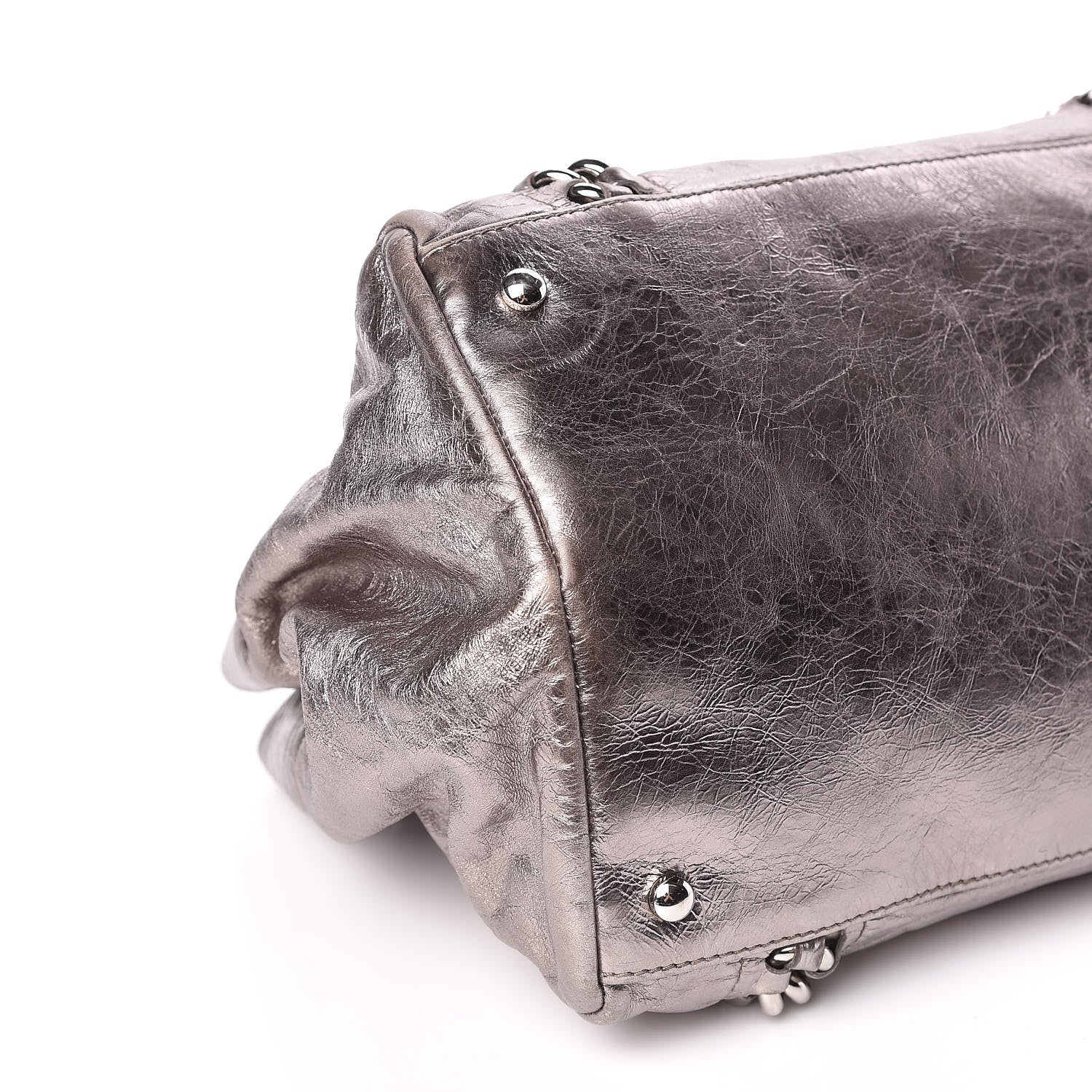 Chanel Metallic Cracked Calfskin Modern Chain Tote Dark Silver 5 of 16