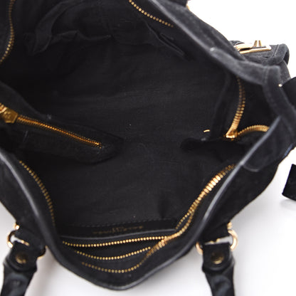 Balenciaga Suede Gold Metallic Edge Hardware S City Black 4 of 10