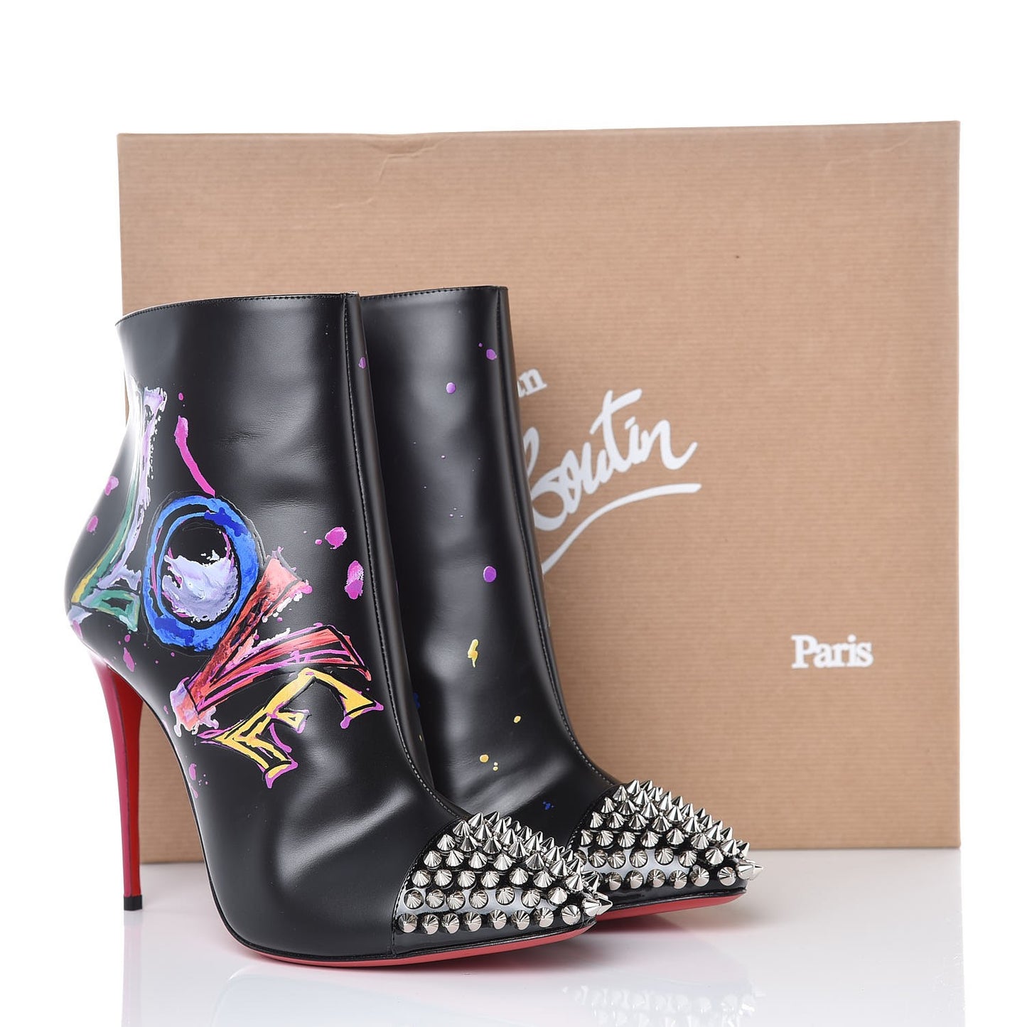 Calfskin Patent Love Is A Boot 100 Booties 40 Black