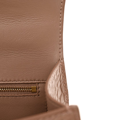 Balenciaga Shiny Calfskin Crocodile Embossed Small Hourglass Top Handle Bag Nude Beige 11 of 13